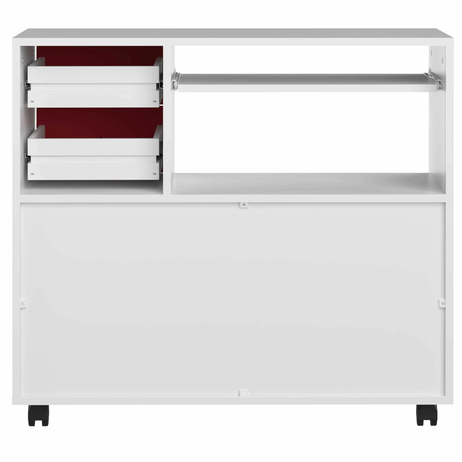 Desserte Cesar Pour Four à Micro-ondes - Blanc/rouge 4 Desserte Cesar Pour Four à Micro-ondes - Blanc/rouge – Image 4