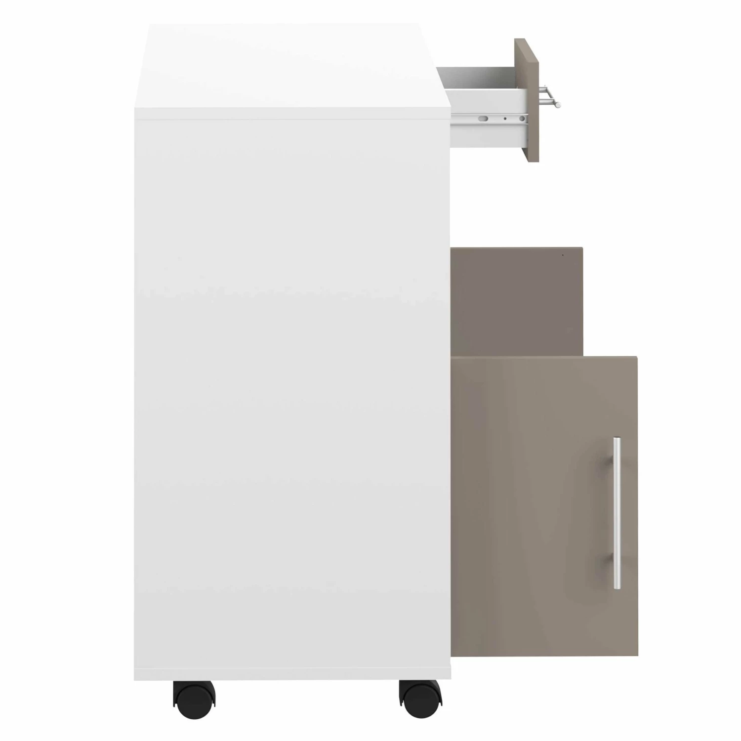 Armoire D'appoint Cesar Pour Four à Micro-ondes - Blanc/taupe 7 Armoire D'appoint Cesar Pour Four à Micro-ondes - Blanc/taupe – Image 7