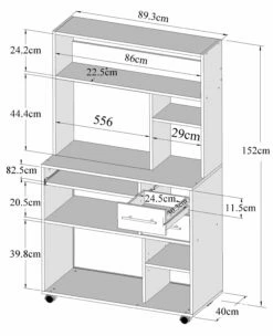 Armoire De Cuisine Cesar Pour Four à Micro-ondes - Blanc/rouge -EMOB-MEUBLES Ventes 8036X2179A80 Marius High white and red 13 5f28