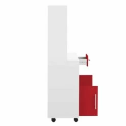 Armoire De Cuisine Cesar Pour Four à Micro-ondes - Blanc/rouge -EMOB-MEUBLES Ventes 8036X2179A80 Marius High white and red 8 f1eb