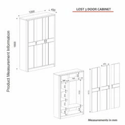Tera Home Armoire | 100% Mélamine | Noyer | 120x180x45 Cm -EMOB-MEUBLES Ventes 804TRH3901 20 209 367d