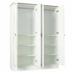 Talon Wardrobe | 18mm Melamine Coated | 140x194x47 | White Gold -EMOB-MEUBLES Ventes 804TRH3904 20 205 eae5