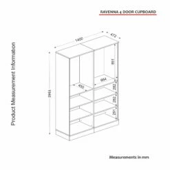 Talon Wardrobe | 18mm Melamine Coated | 140x194x47 | White Gold -EMOB-MEUBLES Ventes 804TRH3904 20 207 faed