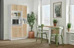 Armoire De Cuisine Liana Pour Four à Micro-ondes - Blanc/chêne -EMOB-MEUBLES Ventes 8070X2134A80 Louise white and natural oak 10 4990