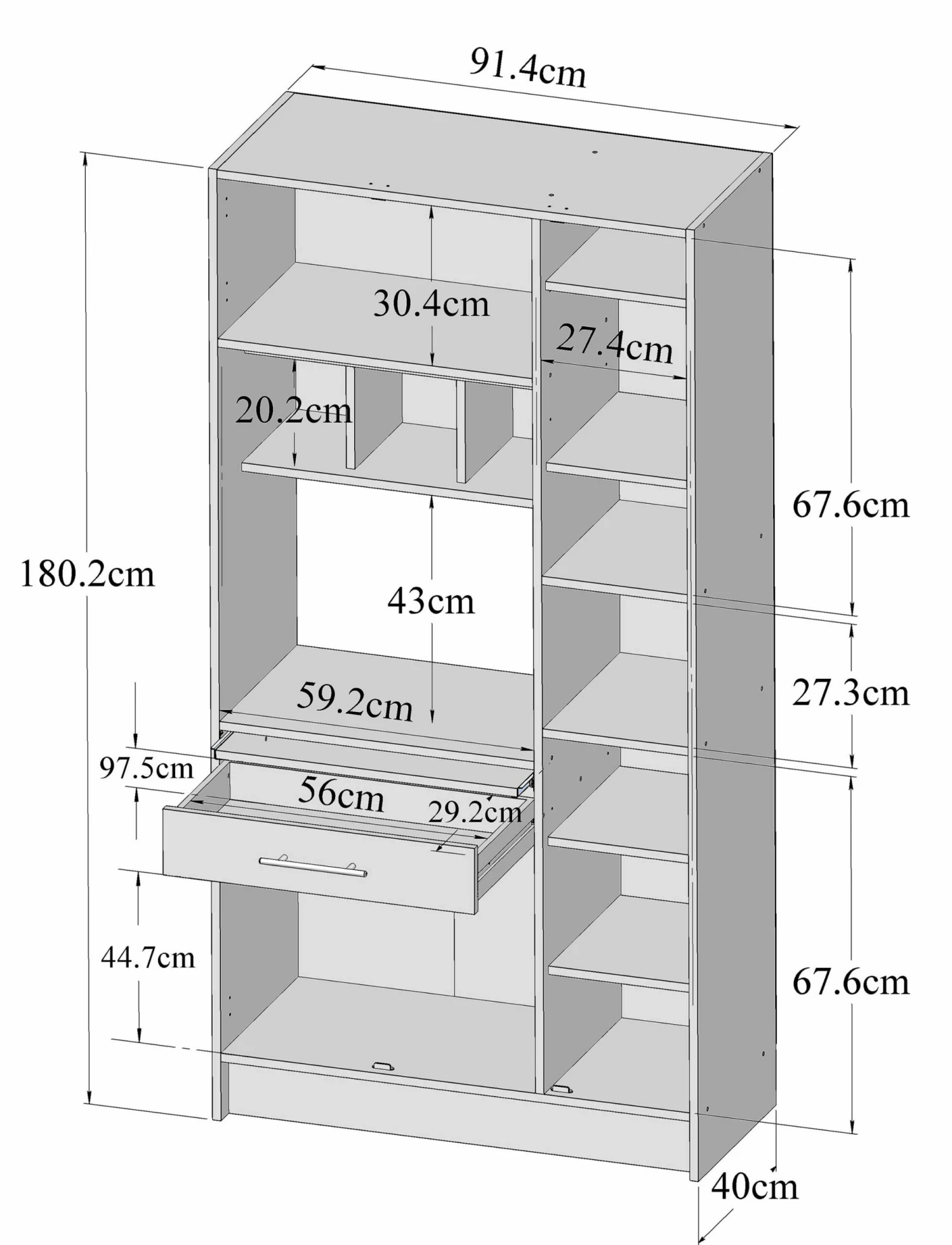 Armoire De Cuisine Liana Pour Four à Micro-ondes - Blanc/gris Taupe 2 Armoire De Cuisine Liana Pour Four à Micro-ondes - Blanc/gris Taupe – Image 2