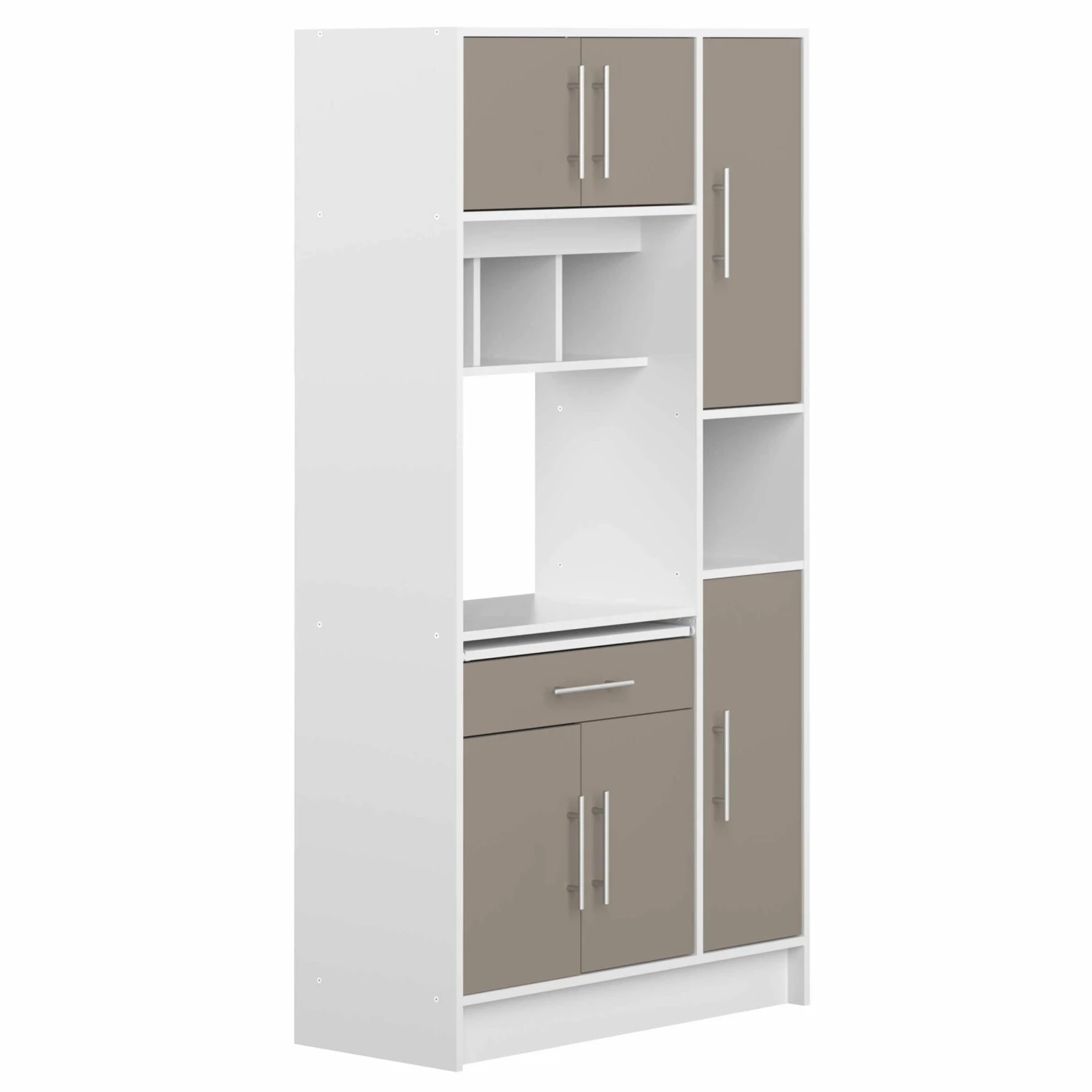 Armoire De Cuisine Liana Pour Four à Micro-ondes - Blanc/gris Taupe 9 Armoire De Cuisine Liana Pour Four à Micro-ondes - Blanc/gris Taupe – Image 9