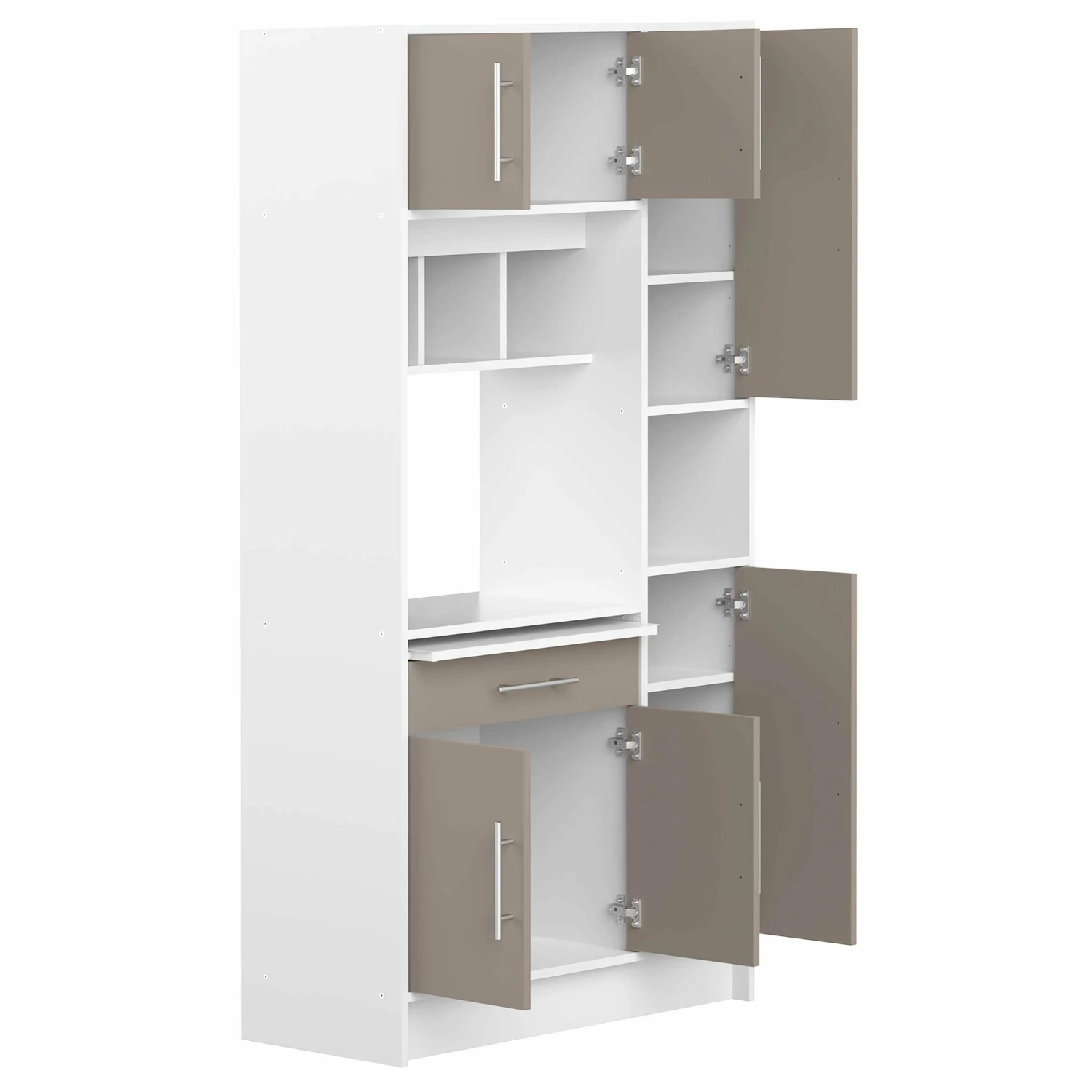 Armoire De Cuisine Liana Pour Four à Micro-ondes - Blanc/gris Taupe 7 Armoire De Cuisine Liana Pour Four à Micro-ondes - Blanc/gris Taupe – Image 7