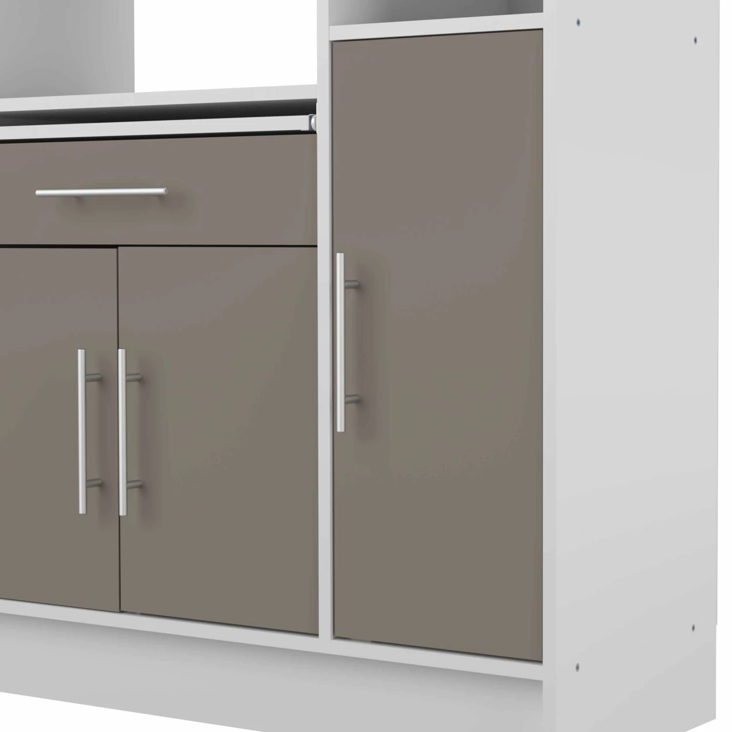 Armoire De Cuisine Liana Pour Four à Micro-ondes - Blanc/gris Taupe 6 Armoire De Cuisine Liana Pour Four à Micro-ondes - Blanc/gris Taupe – Image 6