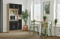 Armoire De Cuisine Liana Pour Four à Micro-ondes - Chêne/noir -EMOB-MEUBLES Ventes 8070X3476A80 Louise natural oak and black 10 a4c9