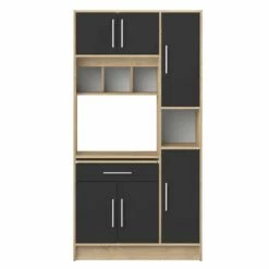 Armoire De Cuisine Liana Pour Four à Micro-ondes - Chêne/noir -EMOB-MEUBLES Ventes 8070X3476A80 Louise natural oak and black 3 a9ff
