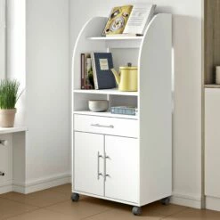 Armoire D'appoint Jeanine Pour Four à Micro-ondes - Blanc