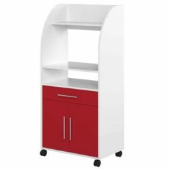 Armoire D'appoint Jeanine Pour Four à Micro-ondes - Blanc/rouge -EMOB-MEUBLES Ventes 8071A2179A80 Jeanne white and red 2 4030