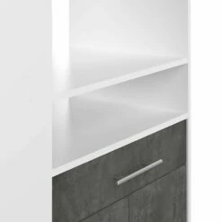 Armoire D'appoint Jeanine Pour Four à Micro-ondes - Blanc/béton -EMOB-MEUBLES Ventes 8071A2198A80 Jeanne white and concrete 10 98af