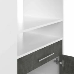 Armoire D'appoint Jeanine Pour Four à Micro-ondes - Blanc/béton -EMOB-MEUBLES Ventes 8071A2198A80 Jeanne white and concrete 11 19e4