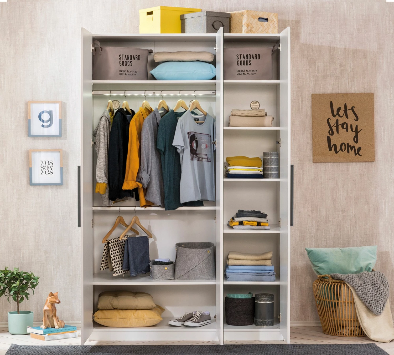 Armoire Design Kalune | 18mm D'épaisseur | 135cm X 209cm X 54cm | Multicolore 3 Armoire Design Kalune | 18mm D'épaisseur | 135cm X 209cm X 54cm | Multicolore – Image 3