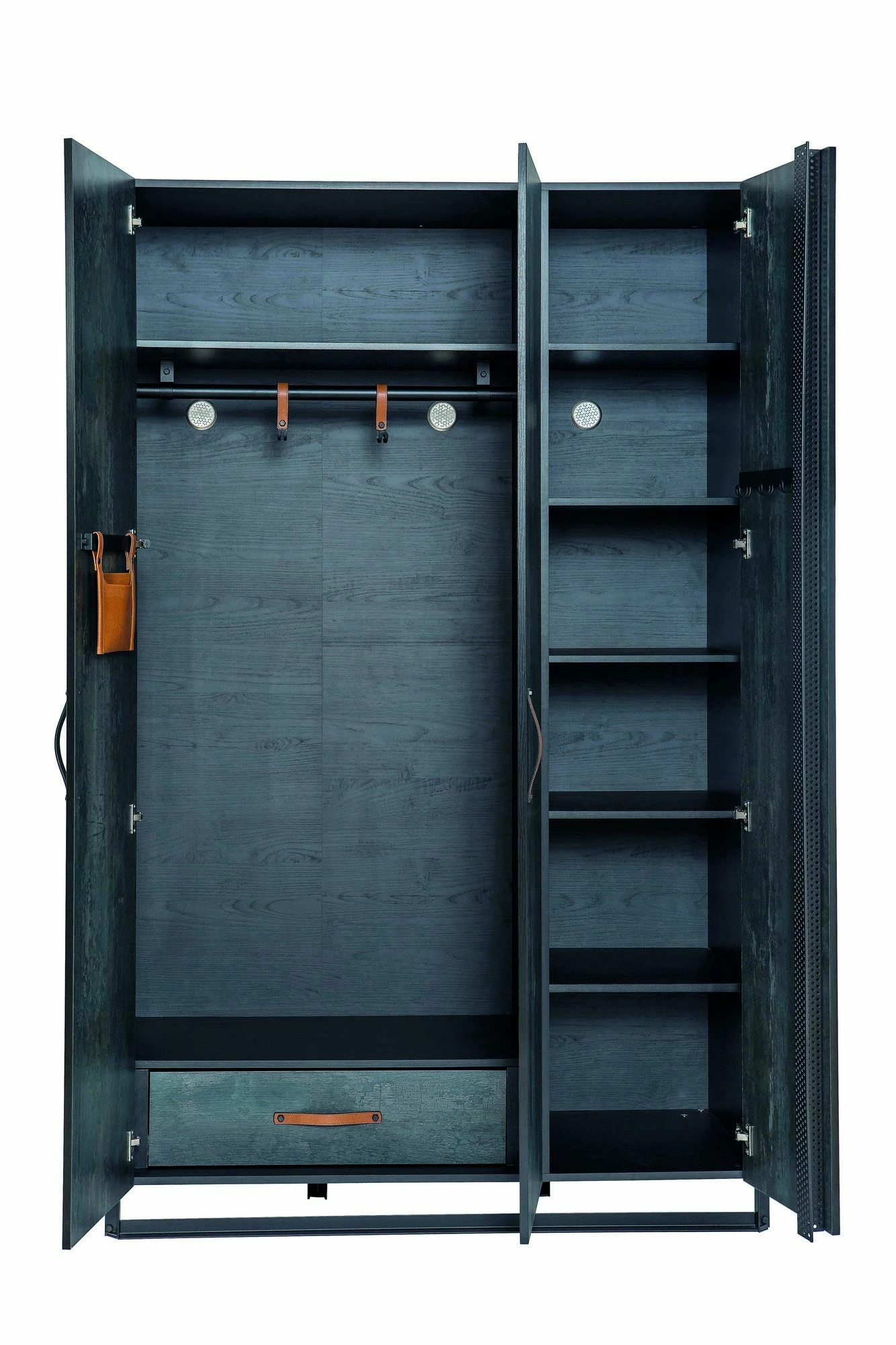 Armoire | 100% Mélamine | Portes à Fermeture Douce | Rail De Suspension LED 2 Armoire | 100% Mélamine | Portes à Fermeture Douce | Rail De Suspension LED – Image 2