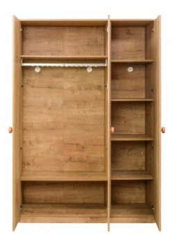 Armoire | Panneau Mélaminé De 18mm | 137x197x56cm | Tiroirs, étagères, Portes à Fermeture Progressive, Rail LED -EMOB-MEUBLES Ventes 813CLK3921 20 205 0fd0