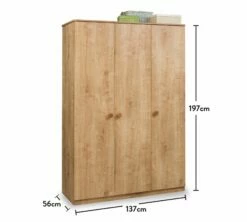 Armoire | Panneau Mélaminé De 18mm | 137x197x56cm | Tiroirs, étagères, Portes à Fermeture Progressive, Rail LED -EMOB-MEUBLES Ventes 813CLK3921 20 207 69ec