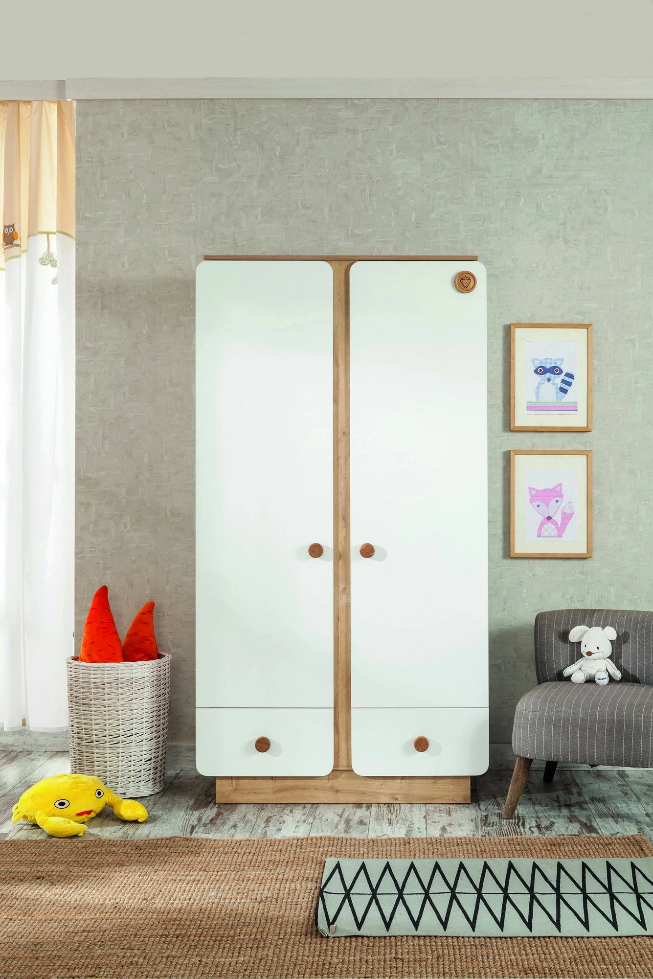 Armoire | Multicolore | 100% Mélaminé | Portes à Fermeture Douce | Rail De Suspension LED 1 Armoire | Multicolore | 100% Mélaminé | Portes à Fermeture Douce | Rail De Suspension LED