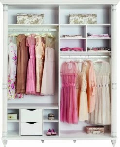 Armoire - 100% Mélamine | Tiroirs, étagères, Rail LED -EMOB-MEUBLES Ventes 813CLK3928 20 207 3025