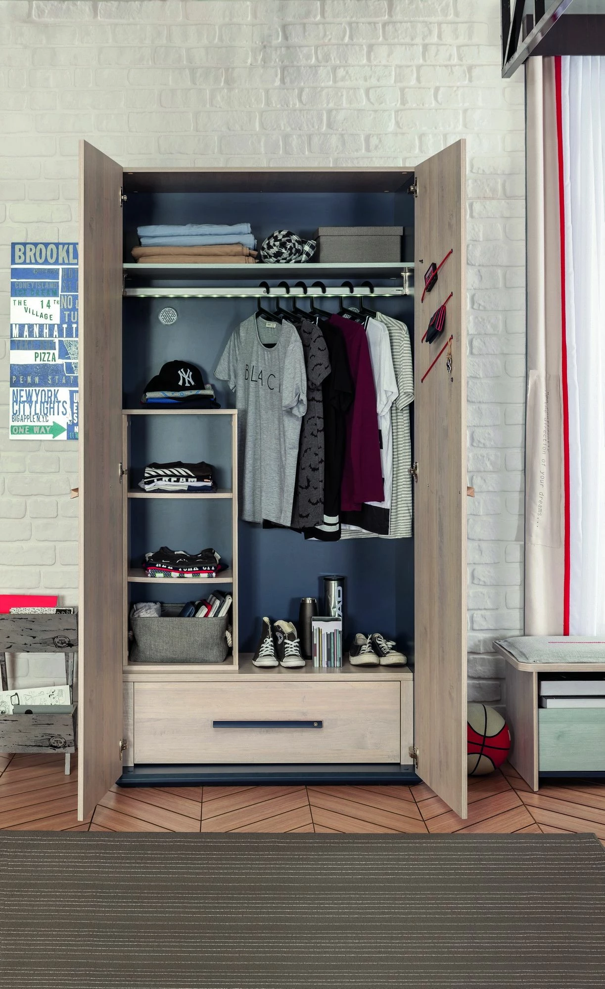 Armoire | 100% Mélaminé | Epaisseur 18mm | Portes Soft Close | Rail De Suspension LED 8 Armoire | 100% Mélaminé | Epaisseur 18mm | Portes Soft Close | Rail De Suspension LED – Image 8