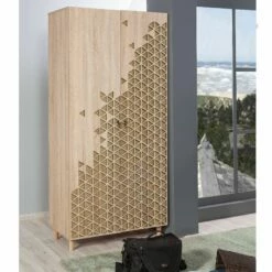 Armoire Vella | 100% Mélaminé | Couleur Chêne -EMOB-MEUBLES Ventes 863SPH4202 20 202 9079