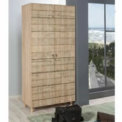 Armoire Vella | 100% Mélamine | Epaisseur 18mm | Pieds En Charme | Poignées En Métal Et Corde | Chêne Sonoma -EMOB-MEUBLES Ventes 863SPH4206 20 202 e37f
