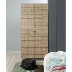 Armoire Vella | 100% Mélamine | Epaisseur 18mm | Pieds En Charme | Poignées En Métal Et Corde | Chêne Sonoma -EMOB-MEUBLES Ventes 863SPH4206 20 203 0d4f