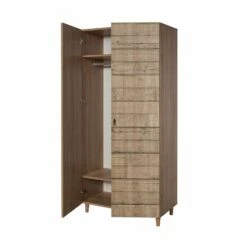 Armoire Vella | 100% Mélamine | Epaisseur 18mm | Pieds En Charme | Poignées En Métal Et Corde | Chêne Sonoma -EMOB-MEUBLES Ventes 863SPH4206 20 206 b514
