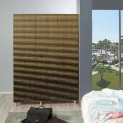 Armoire Vella | 100% Mélaminé | Pieds En Bois De Charme | Poignées En Métal Et Corde -EMOB-MEUBLES Ventes 863SPH4212 20 202 685a