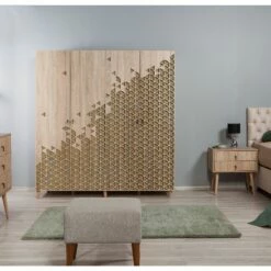 Armoire Vella | 100% Mélamine | Vernis UV | Chêne Sonoma -EMOB-MEUBLES Ventes 863SPH4220 20 202 5d65