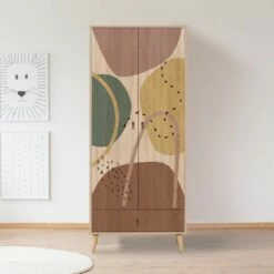 Vella Wardrobe | Melamine Coated | Wooden Legs | UV Printing