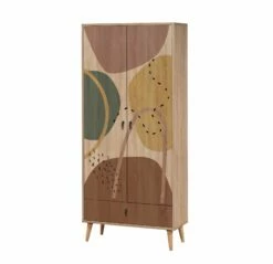 Vella Wardrobe | Melamine Coated | Wooden Legs | UV Printing -EMOB-MEUBLES Ventes 863SPH4246 20 202 6272