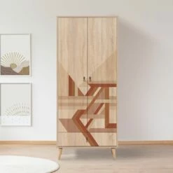 Vella Wardrobe | Melamine Coated | Wooden Legs | UV Print