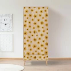 Vella Armoire | Mélaminé | Pieds En Bois | 80x190x45 Cm