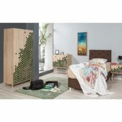 Armoire Vella | 100% Mélaminé | Pieds En Charme | Vernis UV | Chêne Sonoma