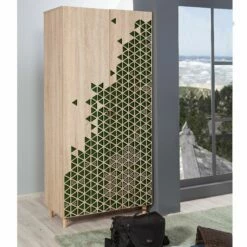 Armoire Vella | 100% Mélaminé | Pieds En Charme | Vernis UV | Chêne Sonoma -EMOB-MEUBLES Ventes 869VEL4230 20 202 351a