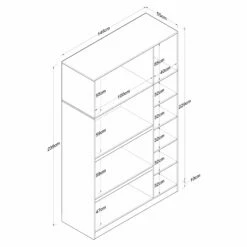 Armoire Locelso" | 100% Mélaminé | Blanc -EMOB-MEUBLES Ventes 893RAN1415 20 2013 230e