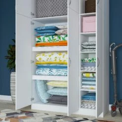 Armoire Locelso" | 100% Mélaminé | Blanc -EMOB-MEUBLES Ventes 893RAN1415 20 206 5f32