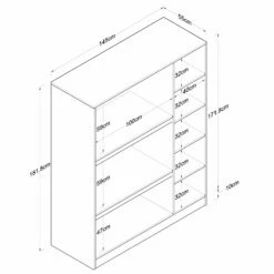 Locelso" Armoire | Mélaminée | 145cm X 181 | Blanc -EMOB-MEUBLES Ventes 893RAN1416 20 2013 d50a