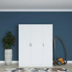 Locelso" Armoire | Mélaminée | 145cm X 181 | Blanc