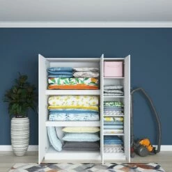 Locelso" Armoire | Mélaminée | 145cm X 181 | Blanc -EMOB-MEUBLES Ventes 893RAN1416 20 205 4399