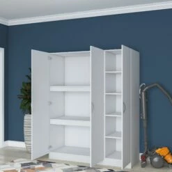 Locelso" Armoire | Mélaminée | 145cm X 181 | Blanc -EMOB-MEUBLES Ventes 893RAN1416 20 206 2665