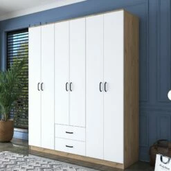 Armoire Locelso" | Revêtement Mélaminé | Epaisseur 18mm | Noyer Blanc