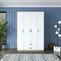 Armoire Locelso - Panneau De Mélamine 18mm - Noyer Blanc -EMOB-MEUBLES Ventes 893RAN4547 20 202 9c7c