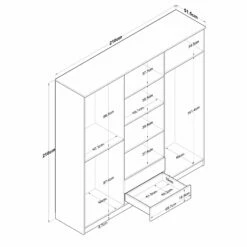 Locelso Armoire 210x210x51 | Noyer Blanc -EMOB-MEUBLES Ventes 893RAN4548 20 207 5239
