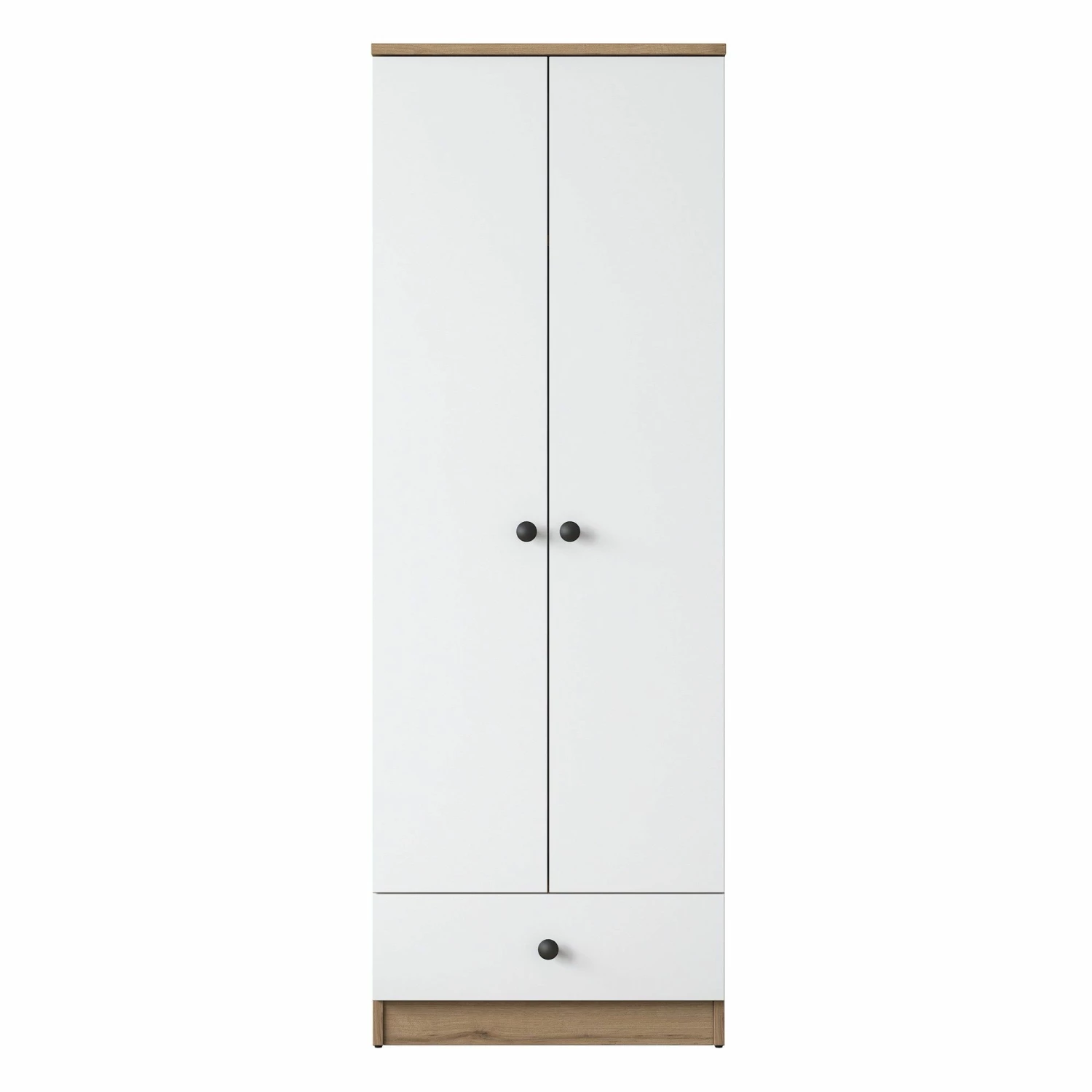 Armoire Locelso - 100% Mélaminé - Noyer Blanc 3 Armoire Locelso - 100% Mélaminé - Noyer Blanc – Image 3