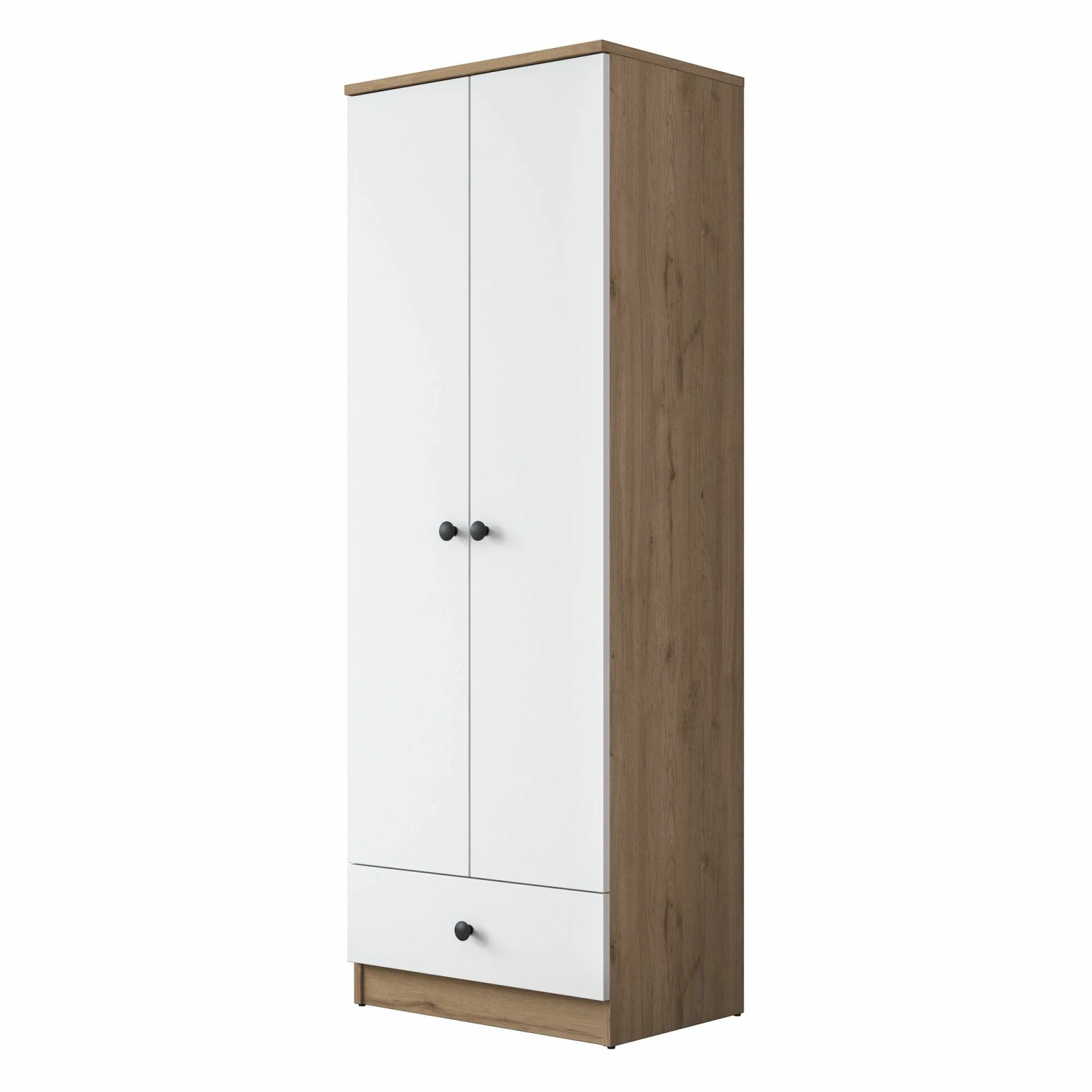 Armoire Locelso - 100% Mélaminé - Noyer Blanc 4 Armoire Locelso - 100% Mélaminé - Noyer Blanc – Image 4