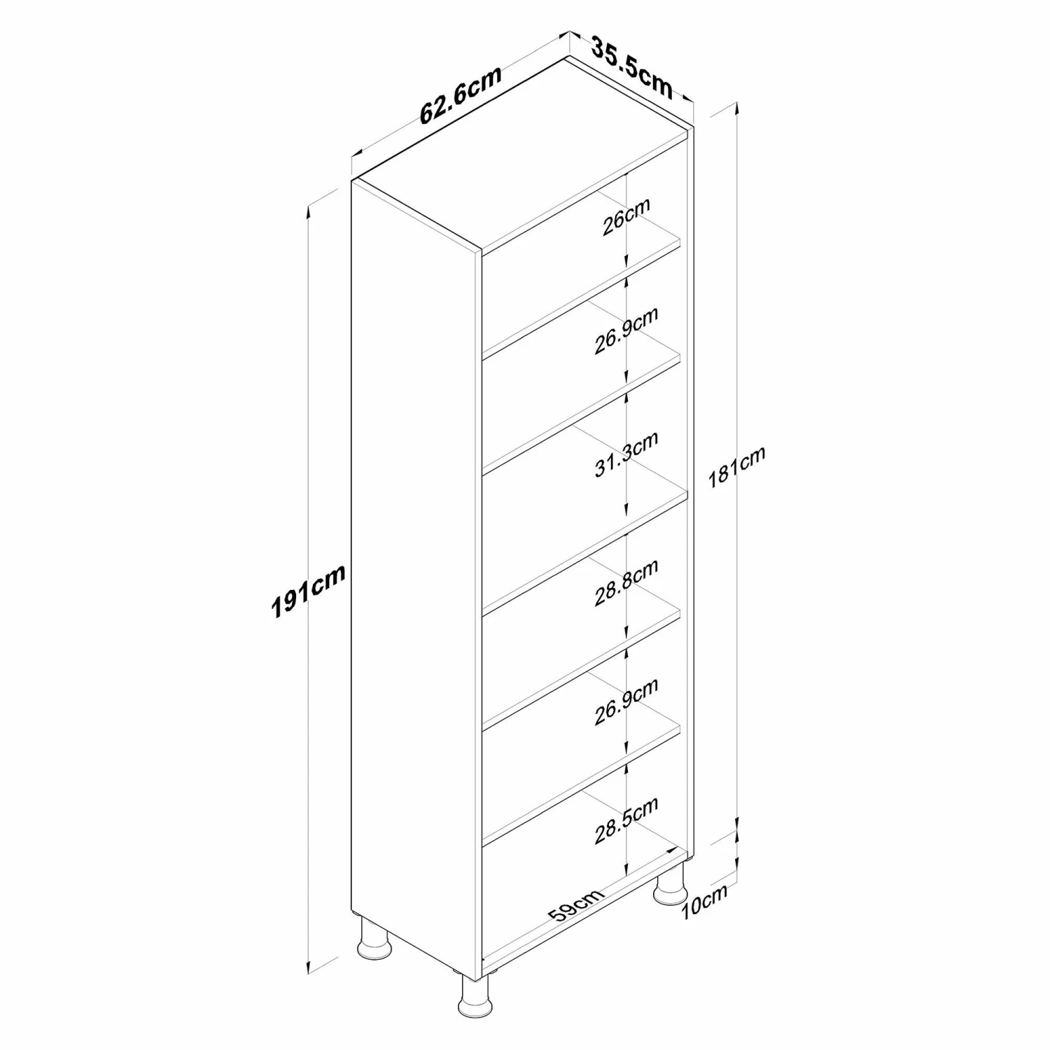 Locelso Multi Purpose Cabinet" | Epaisseur 18mm | Chêne Blanc 2 Locelso Multi Purpose Cabinet" | Epaisseur 18mm | Chêne Blanc – Image 2