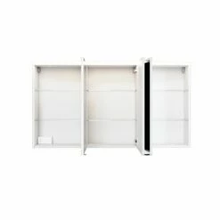 Armoire De Toilette Florent Courbée 100cm 3 Portes & Barre LED - Blanc 5 Armoire De Toilette Florent Courbée 100cm 3 Portes & Barre LED - Blanc -EMOB-MEUBLES Ventes 909.1.3101 2 2fa7